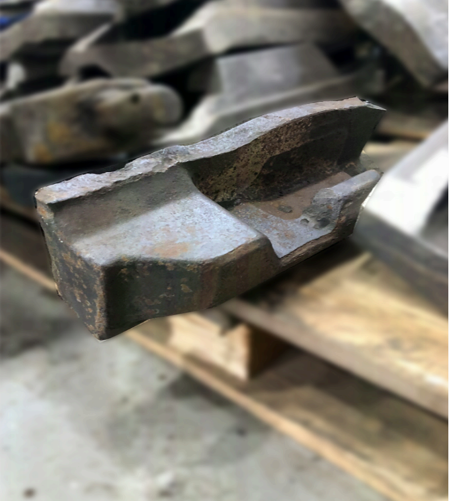 Продольный излом «корзины» действующего рештака